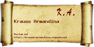 Krauss Armandina névjegykártya